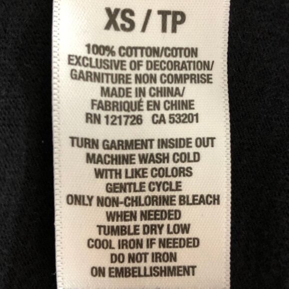 Aeropostale 1987 Casual Sht Slv Crew Nk Cotton Graphic T-Shirt Top Blk Wht Sz XS - Picture 7 of 9